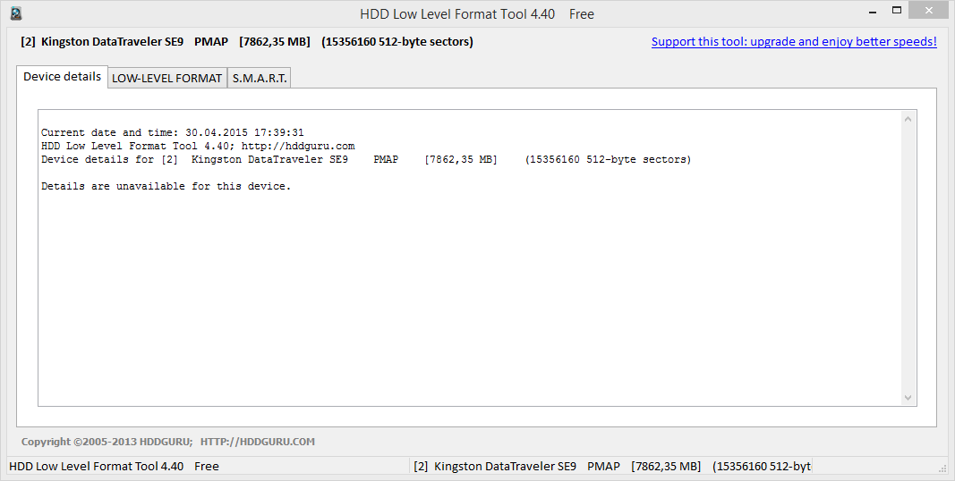 Утилита для форматирования HDD Low Level Format Tool