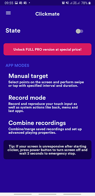 Скриншот: Auto Clicker with Macro
