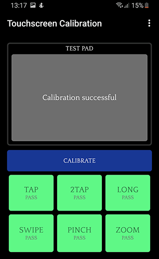 Скриншот: Touchscreen Calibration: вариант 2