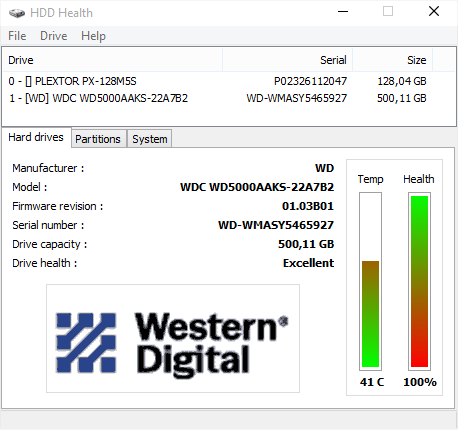 Скриншот: HDD Health 4.2: проверка состояния SSD диска