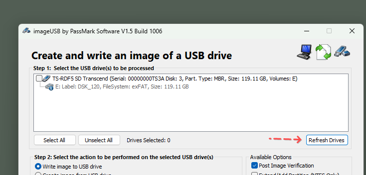 Скриншот: Шаг 3. Запустите исполняемый файл ImageUSB.exe. Появится окно утилиты;