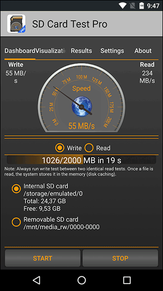 Скриншот: SD Card Test Pro