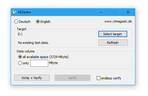 Скриншот: H2testw