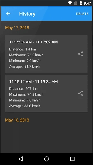 Скриншот: GPS Speedometer, Distance Meter (измеритель расстояния)