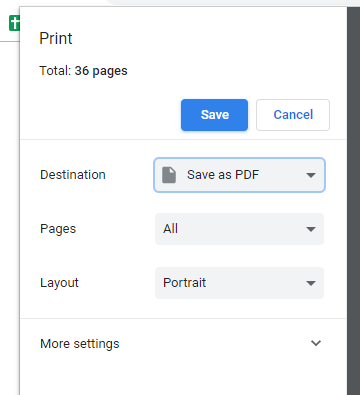 Сохранение переведённого документа в формате PDF через Google Chrome