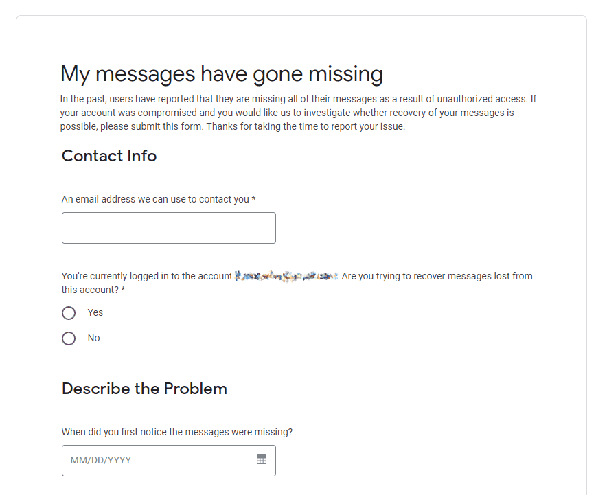 Скриншот: Метод 4: Через Google Mail support Team