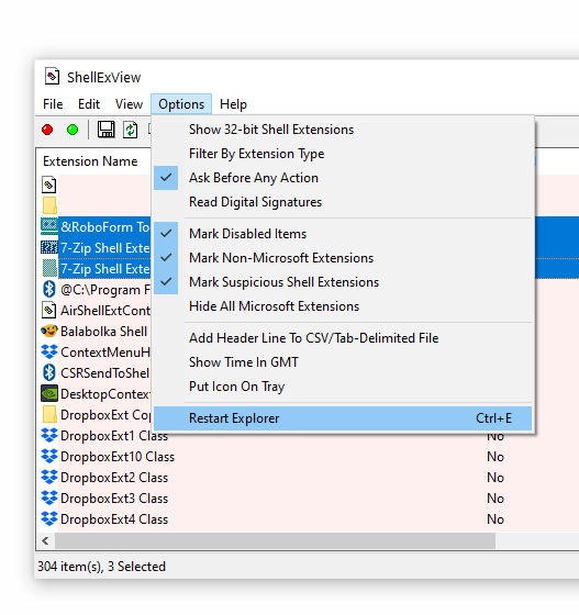 Скриншот: Поставьте галочку напротив пункта Hide all Microsoft extensions. Список расширений сократится до сторонних