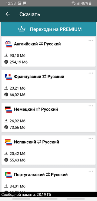 Скриншот: Мобильный переводчик Translate.ru
