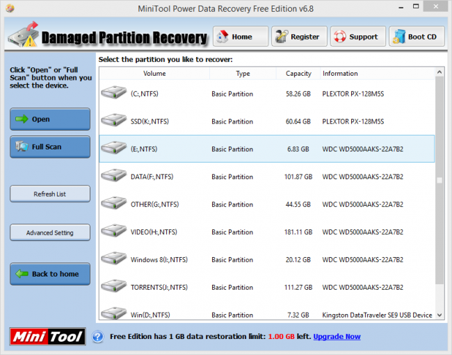 Скриншот: Minitool Power Data Recovery