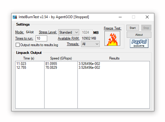 Скриншот: Скачать Intel® Processor Diagnostic Tool