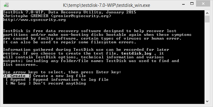 восстановление удаленных файлов в TestDisk