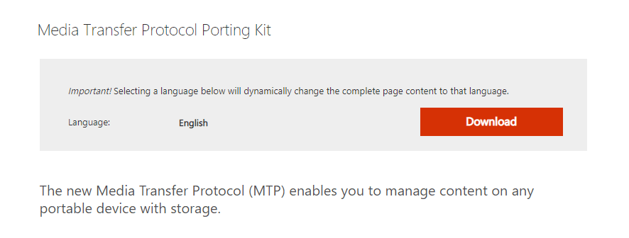 Скриншот: Установка программы Media Transfer Protocol Porting Kit и перезагрузка. Дистрибутив адаптирован под ОС Android