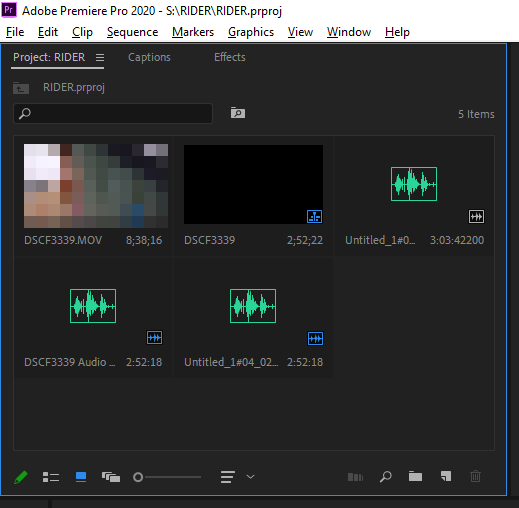 Добавление видео в Adobe Premiere Rush