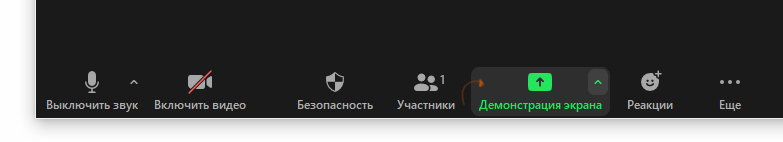 Скриншот: По окончанию, нажмите на кнопку "Остановить демонстрацию" (также есть горячие клавиши Alt+S для остановки)